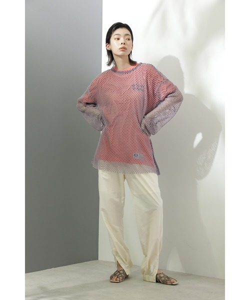CREOLME◆メッシュプルオーバー/長袖カットソー/FREE/コットン/WHT/600-1213048 CREOLME（クレオルム）の「(CREOLME)メッシュプルオーバー