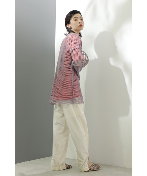 CREOLME◆メッシュプルオーバー/長袖カットソー/FREE/コットン/WHT/600-1213048 CREOLME（クレオルム）の「(CREOLME)メッシュプルオーバー