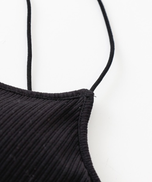 COLONY 2139（コロニートゥーワンスリーナイン）の「【WEB限定】カップ付きランダムテレコ短丈ダブルクロスキャミソール(パット取り外し可)（キャミソール・レディース・ブラック/ホワイト/モカ・FREE）」の9枚目の写真