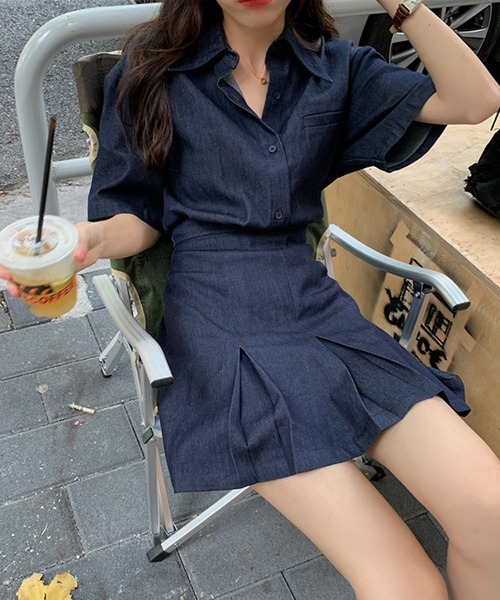 aimoha（アイモハ）の「デニムミニワンピース (SS)（ワンピース・レディース・ブルー・SMALL/MEDIUM）」の16枚目の写真