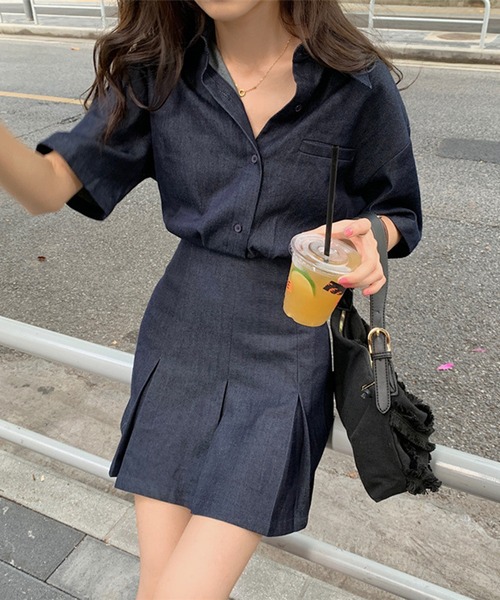 aimoha（アイモハ）の「デニムミニワンピース (SS)（ワンピース・レディース・ブルー・SMALL/MEDIUM）」の8枚目の写真