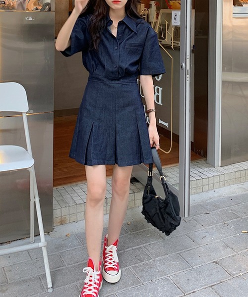 aimoha（アイモハ）の「デニムミニワンピース (SS)（ワンピース・レディース・ブルー・SMALL/MEDIUM）」の9枚目の写真