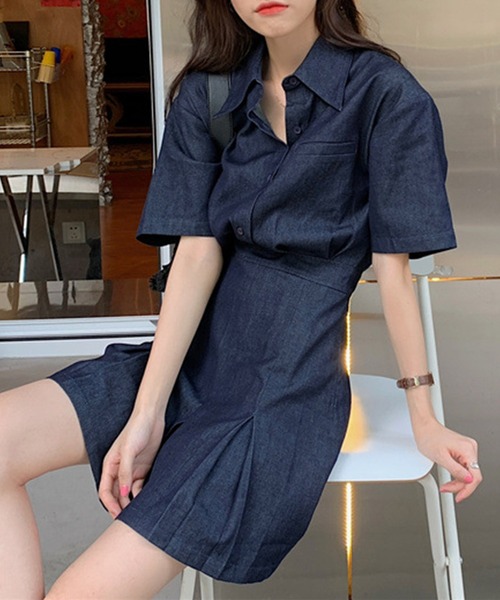 aimoha（アイモハ）の「デニムミニワンピース (SS)（ワンピース・レディース・ブルー・SMALL/MEDIUM）」の6枚目の写真