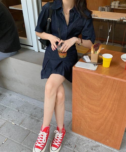 aimoha（アイモハ）の「デニムミニワンピース (SS)（ワンピース・レディース・ブルー・SMALL/MEDIUM）」の11枚目の写真