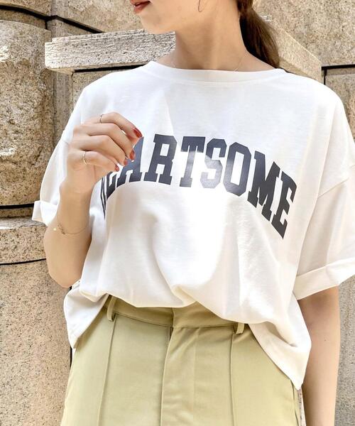 Allamanda（アラマンダ）の「カレッジ／ロゴTシャツ（Tシャツ/カットソー・レディース・オフホワイト/グレー/チャコールグレー/ピンク・M）」の14枚目の写真