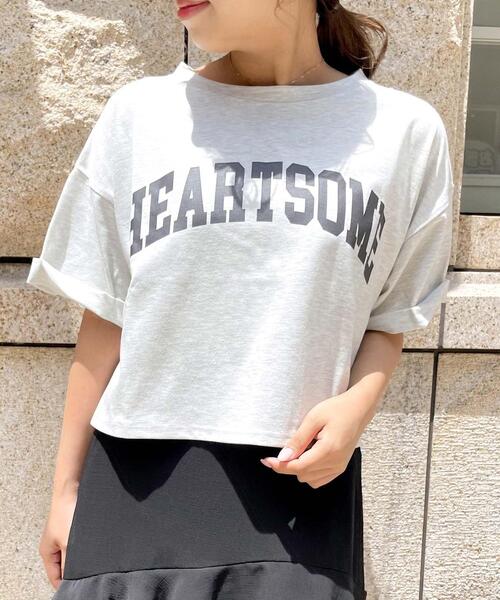 Allamanda（アラマンダ）の「カレッジ／ロゴTシャツ（Tシャツ/カットソー・レディース・オフホワイト/グレー/チャコールグレー/ピンク・M）」の15枚目の写真