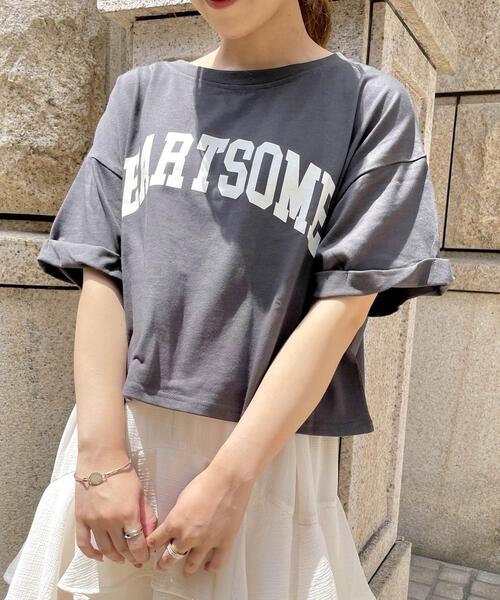 Allamanda（アラマンダ）の「カレッジ／ロゴTシャツ（Tシャツ/カットソー・レディース・オフホワイト/グレー/チャコールグレー/ピンク・M）」の16枚目の写真