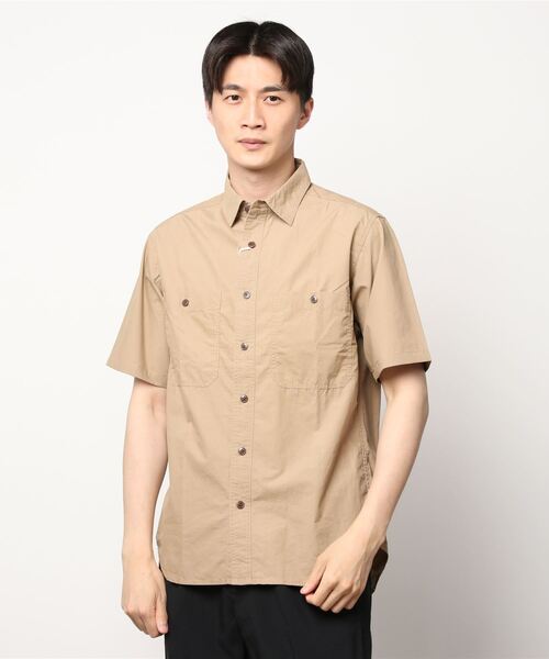 SHIPS(シップス)の「SHIPS: ミリタリー タイプライター レギュラーカラーシャツ S/S(シャツ/ブラウス・メンズ・ベージュ/オリーブ/ネイビー・SMALL/MEDIUM/X-LARGE/LARGE)」の1枚目の写真