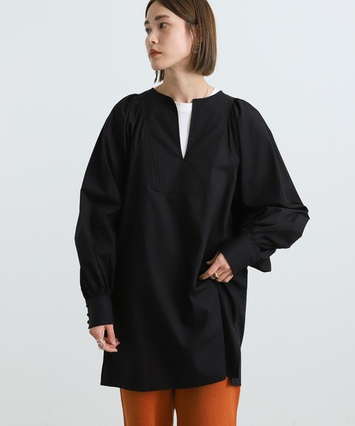 select MOCA(セレクトモカ)の「2021 AW ブロードボリュームスリーブスキッパーブラウス(シャツ/ブラウス・レディース・ブラック/ブラウン/グレイッシュベージュ・FREE)」の1枚目の写真
