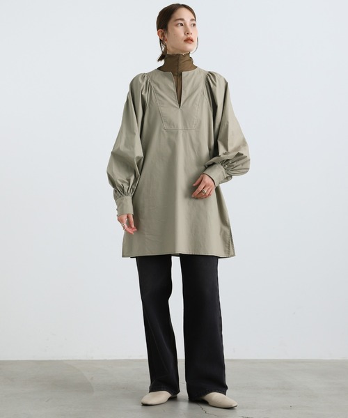 select MOCA(セレクトモカ)の「2021 AW ブロードボリュームスリーブスキッパーブラウス(シャツ/ブラウス・レディース・ブラック/ブラウン/グレイッシュベージュ・FREE)」の5枚目の写真