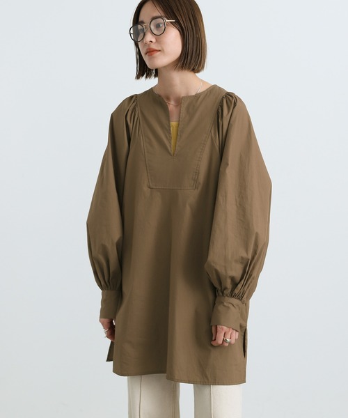 select MOCA(セレクトモカ)の「2021 AW ブロードボリュームスリーブスキッパーブラウス(シャツ/ブラウス・レディース・ブラック/ブラウン/グレイッシュベージュ・FREE)」の9枚目の写真