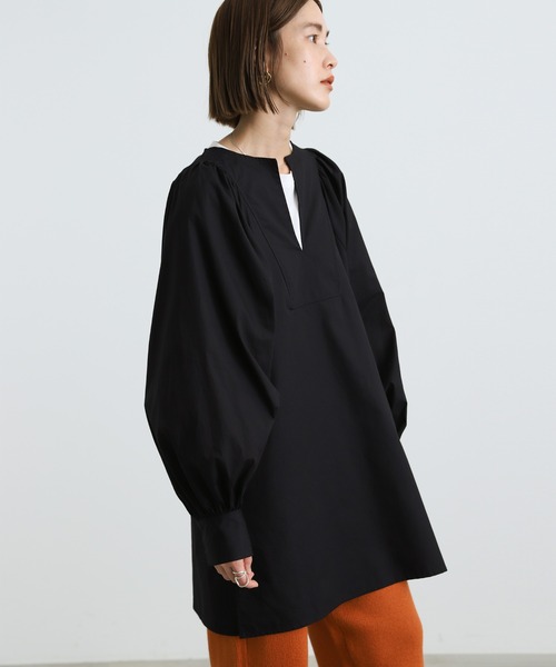 select MOCA(セレクトモカ)の「2021 AW ブロードボリュームスリーブスキッパーブラウス(シャツ/ブラウス・レディース・ブラック/ブラウン/グレイッシュベージュ・FREE)」の21枚目の写真