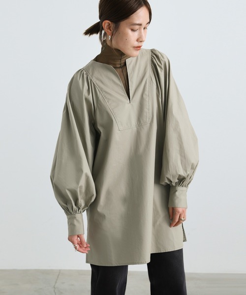 select MOCA(セレクトモカ)の「2021 AW ブロードボリュームスリーブスキッパーブラウス(シャツ/ブラウス・レディース・ブラック/ブラウン/グレイッシュベージュ・FREE)」の13枚目の写真