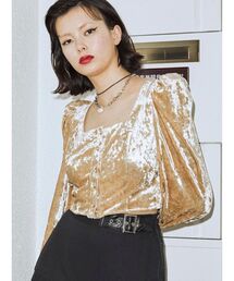 jouetie | スクエアネックベロアブラウス(シャツ/ブラウス)