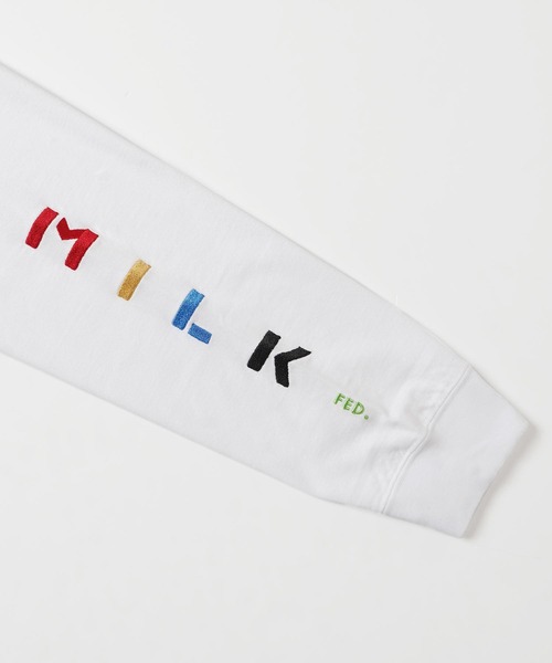 MILKFED.(ミルクフェド)の「LS TEE SLEEVE EMBROIDERED LOGO(Tシャツ/カットソー・レディース・ホワイト/ブラック/ブラウン/ライトパープル/ネイビー・ONE SIZE)」の20枚目の写真