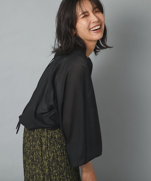 RIVE DROITE（リヴドロワ）の「こなれた雰囲気を演出　コットンジョーゼットランタンスリーブブラウス（シャツ/ブラウス・レディース・オフホワイト/ブラック/レッド・FREE）」の12枚目の写真