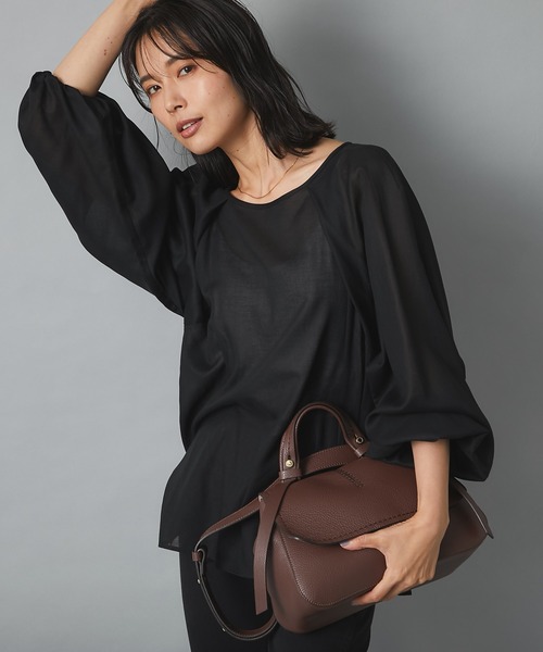 RIVE DROITE（リヴドロワ）の「こなれた雰囲気を演出　コットンジョーゼットランタンスリーブブラウス（シャツ/ブラウス・レディース・オフホワイト/ブラック/レッド・FREE）」の21枚目の写真