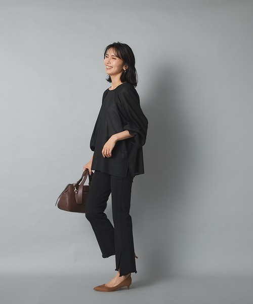 RIVE DROITE（リヴドロワ）の「こなれた雰囲気を演出　コットンジョーゼットランタンスリーブブラウス（シャツ/ブラウス・レディース・オフホワイト/ブラック/レッド・FREE）」の9枚目の写真