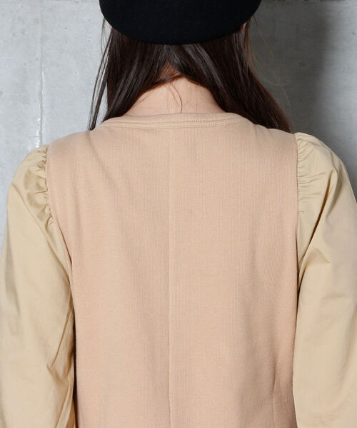 fredy emue(フレディエミュ)の「袖ボリュームドッキングロングワンピース(ワンピース・レディース・ブラック/ベージュ・36/38)」の20枚目の写真