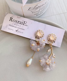 【RosraiE】フラワーボール アシンメトリー イヤリング(MA)