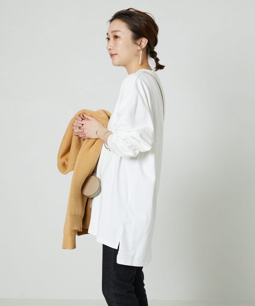 FREAK'S STORE（フリークスストア）の「▽【WEB限定】フットボールTシャツ（Tシャツ/カットソー・レディース・オフホワイト/ライトグレー/ブラック/ブラウン/マスタード/オリーブ/ブルー/パープル/レモンイエロー・ﾌﾘ-）」の2枚目の写真