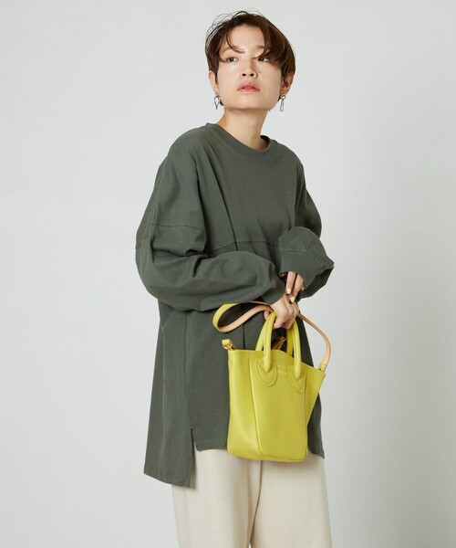 FREAK'S STORE（フリークスストア）の「▽【WEB限定】フットボールTシャツ（Tシャツ/カットソー・レディース・オフホワイト/ライトグレー/ブラック/ブラウン/マスタード/オリーブ/ブルー/パープル/レモンイエロー・ﾌﾘ-）」の6枚目の写真