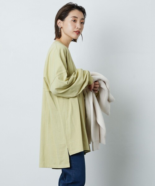 FREAK'S STORE（フリークスストア）の「▽【WEB限定】フットボールTシャツ（Tシャツ/カットソー・レディース・オフホワイト/ライトグレー/ブラック/ブラウン/マスタード/オリーブ/ブルー/パープル/レモンイエロー・ﾌﾘ-）」の9枚目の写真