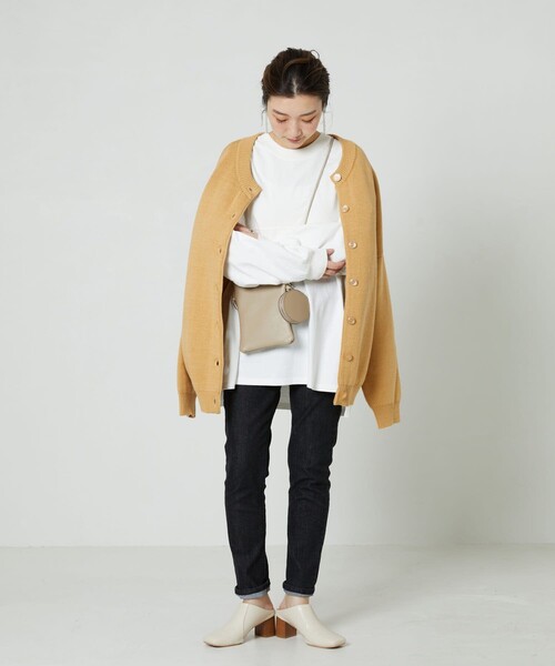 FREAK'S STORE（フリークスストア）の「▽【WEB限定】フットボールTシャツ（Tシャツ/カットソー・レディース・オフホワイト/ライトグレー/ブラック/ブラウン/マスタード/オリーブ/ブルー/パープル/レモンイエロー・ﾌﾘ-）」の19枚目の写真