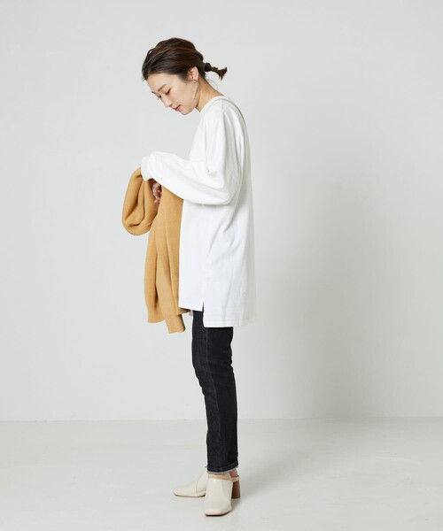 FREAK'S STORE（フリークスストア）の「▽【WEB限定】フットボールTシャツ（Tシャツ/カットソー・レディース・オフホワイト/ライトグレー/ブラック/ブラウン/マスタード/オリーブ/ブルー/パープル/レモンイエロー・ﾌﾘ-）」の10枚目の写真