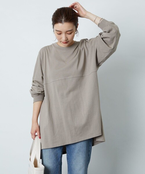 FREAK'S STORE（フリークスストア）の「▽【WEB限定】フットボールTシャツ（Tシャツ/カットソー・レディース・オフホワイト/ライトグレー/ブラック/ブラウン/マスタード/オリーブ/ブルー/パープル/レモンイエロー・ﾌﾘ-）」の20枚目の写真