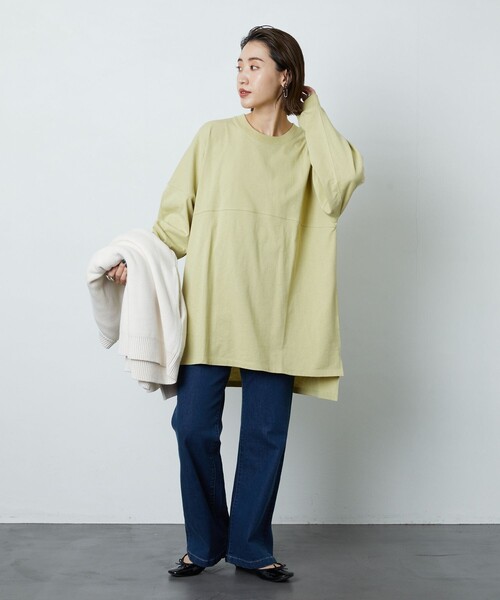 FREAK'S STORE（フリークスストア）の「▽【WEB限定】フットボールTシャツ（Tシャツ/カットソー・レディース・オフホワイト/ライトグレー/ブラック/ブラウン/マスタード/オリーブ/ブルー/パープル/レモンイエロー・ﾌﾘ-）」の12枚目の写真