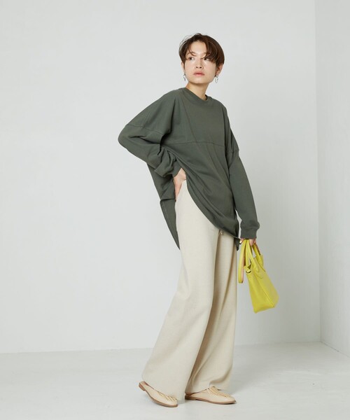 FREAK'S STORE（フリークスストア）の「▽【WEB限定】フットボールTシャツ（Tシャツ/カットソー・レディース・オフホワイト/ライトグレー/ブラック/ブラウン/マスタード/オリーブ/ブルー/パープル/レモンイエロー・ﾌﾘ-）」の22枚目の写真