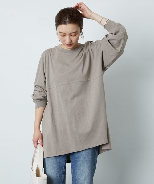 FREAK'S STORE（フリークスストア）の「▽【WEB限定】フットボールTシャツ（Tシャツ/カットソー・レディース・オフホワイト/ライトグレー/ブラック/ブラウン/マスタード/オリーブ/ブルー/パープル/レモンイエロー・ﾌﾘ-）」の4枚目の写真