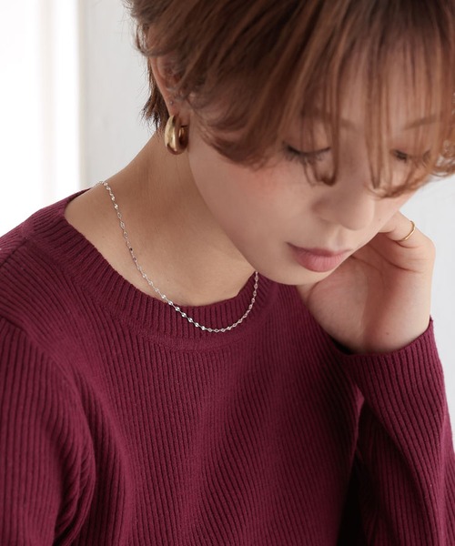 DONOBAN(ドノバン)の「シルバー925 ペタルチェーンネックレス(ネックレス・レディース・シルバー/ピンクゴールド・F)」の4枚目の写真