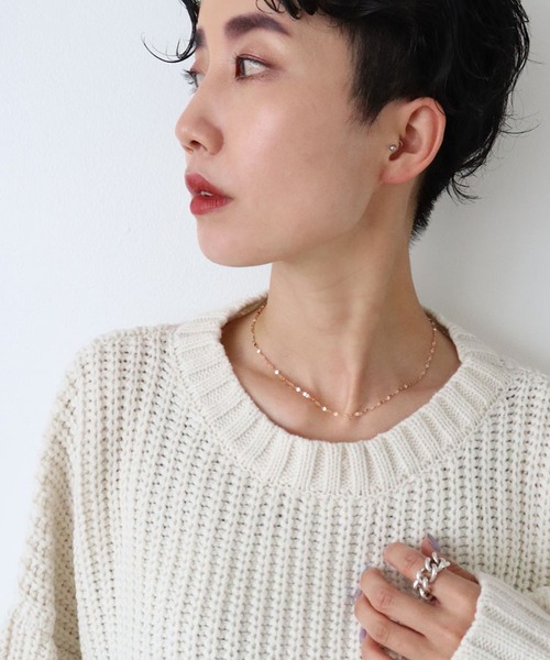 DONOBAN(ドノバン)の「シルバー925 ペタルチェーンネックレス(ネックレス・レディース・シルバー/ピンクゴールド・F)」の6枚目の写真