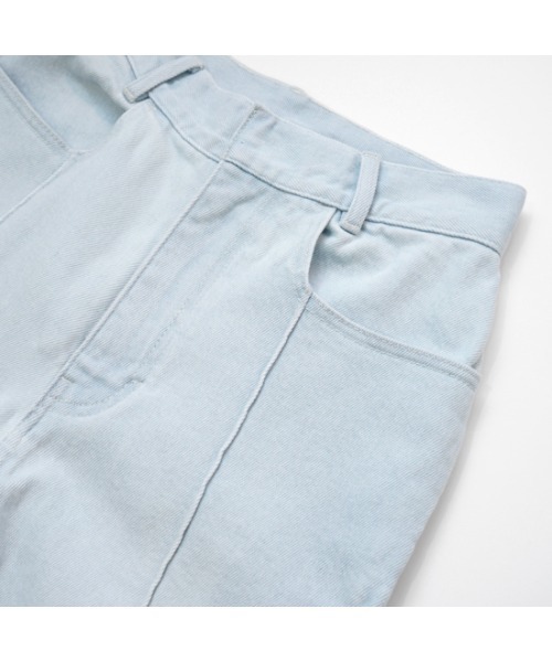 flower（フラワー）の「ピンタックデニムパンツ（デニムパンツ・レディース・ネイビー/ホワイト・MEDIUM/SMALL）」の6枚目の写真