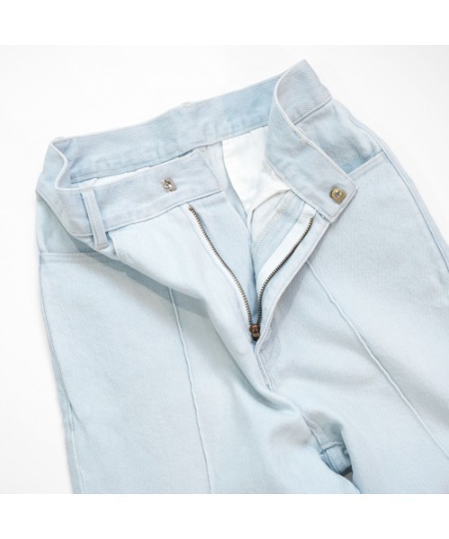 flower（フラワー）の「ピンタックデニムパンツ（デニムパンツ・レディース・ネイビー/ホワイト・MEDIUM/SMALL）」の22枚目の写真