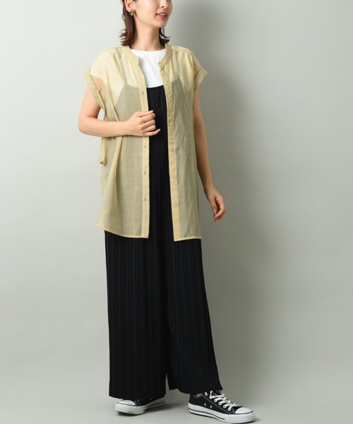 INTERPLANET（インタープラネット）の「カットプリーツ加工サロペット+Tシャツセット（サロペット/オーバーオール・レディース・ブラック/オレンジ/ブルー・FREE）」の19枚目の写真