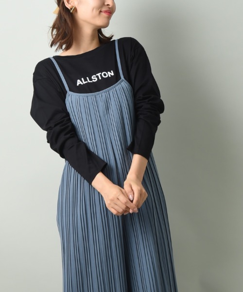 INTERPLANET（インタープラネット）の「カットプリーツ加工サロペット+Tシャツセット（サロペット/オーバーオール・レディース・ブラック/オレンジ/ブルー・FREE）」の12枚目の写真