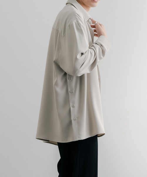 epnok(エプノック)の「サイドボタンオープンシャツ(シャツ/ブラウス・メンズ・ブラック/ナチュラル・SMALL/MEDIUM/LARGE)」の7枚目の写真