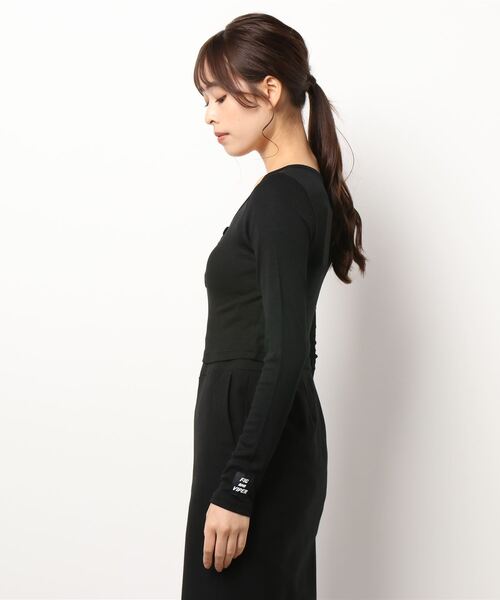 FIG&VIPER（フィグアンドバイパー）の「ヘンリーcomfyロンT（Tシャツ/カットソー・レディース・ホワイト/カーキ/ブラック/ライトグレー/サックスブルー・FREE）」の14枚目の写真