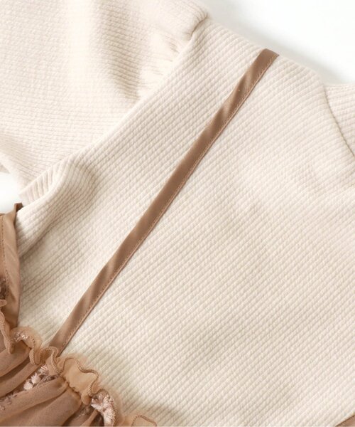 apres les cours(アプレレクール)の「flower刺繍チュールワンピース(ワンピース・キッズ・ブラウン/ライトグレー・90/100/120/80/140/110/130)」の11枚目の写真