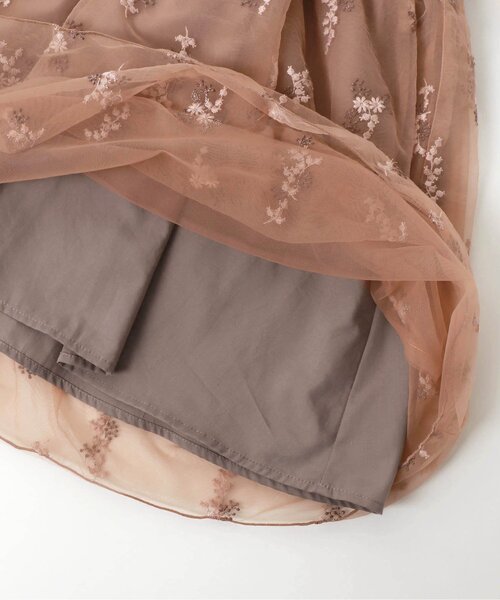 apres les cours(アプレレクール)の「flower刺繍チュールワンピース(ワンピース・キッズ・ブラウン/ライトグレー・90/100/120/80/140/110/130)」の14枚目の写真