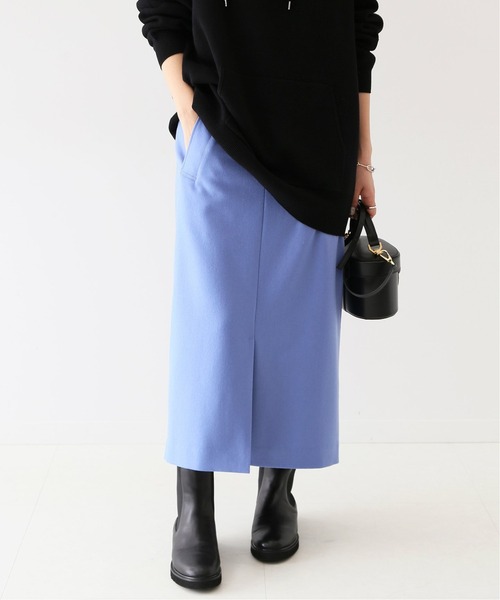 SLOBE IENA（スローブイエナ）の「Super100 ウォッシャブルフラノタイトスカート【手洗い可能】◆（スカート・レディース・ブラック/ピンク/ブルー/ナチュラル・40/38/36）」の4枚目の写真