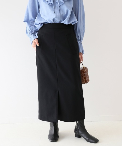 SLOBE IENA（スローブイエナ）の「Super100 ウォッシャブルフラノタイトスカート【手洗い可能】◆（スカート・レディース・ブラック/ピンク/ブルー/ナチュラル・40/38/36）」の9枚目の写真