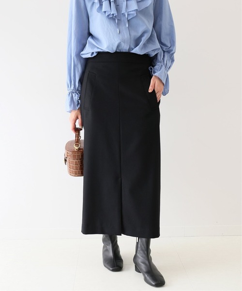 SLOBE IENA（スローブイエナ）の「Super100 ウォッシャブルフラノタイトスカート【手洗い可能】◆（スカート・レディース・ブラック/ピンク/ブルー/ナチュラル・40/38/36）」の10枚目の写真