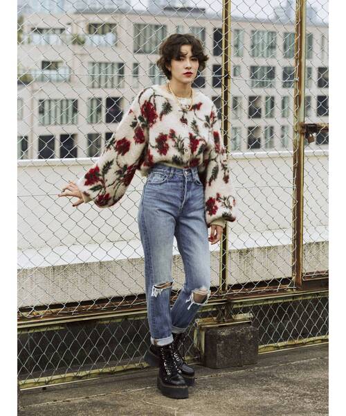 jouetie(ジュエティ)の「パターンモヘアライク2WAYカーディガン(カーディガン/ボレロ・レディース・ブラウン/ブルー/アイボリー・MEDIUM)」の15枚目の写真