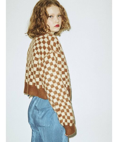 jouetie(ジュエティ)の「パターンモヘアライク2WAYカーディガン(カーディガン/ボレロ・レディース・ブラウン/ブルー/アイボリー・MEDIUM)」の8枚目の写真