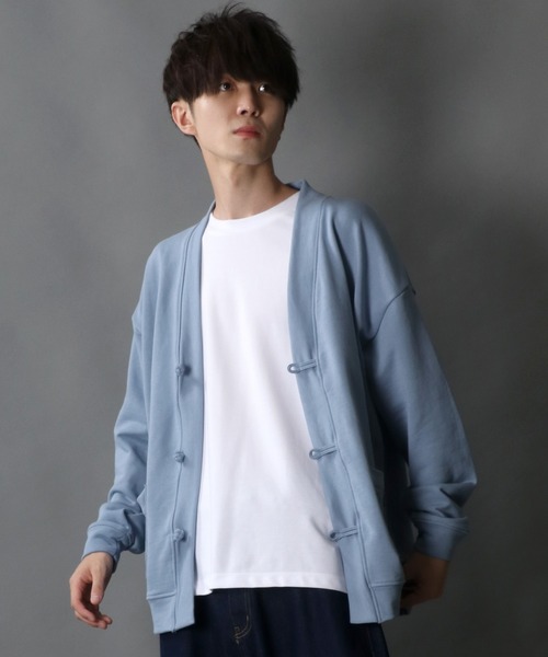 SITRY(シトリー)の「wide silhouette china sweat cardigan/ワイドシルエット チャイナ スウェット ルーズカーディガン/カーデ(カーディガン/ボレロ・メンズ・チャコールグレー/ブルーグレー/グリーン・M/L)」の15枚目の写真