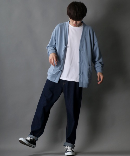 SITRY(シトリー)の「wide silhouette china sweat cardigan/ワイドシルエット チャイナ スウェット ルーズカーディガン/カーデ(カーディガン/ボレロ・メンズ・チャコールグレー/ブルーグレー/グリーン・M/L)」の19枚目の写真